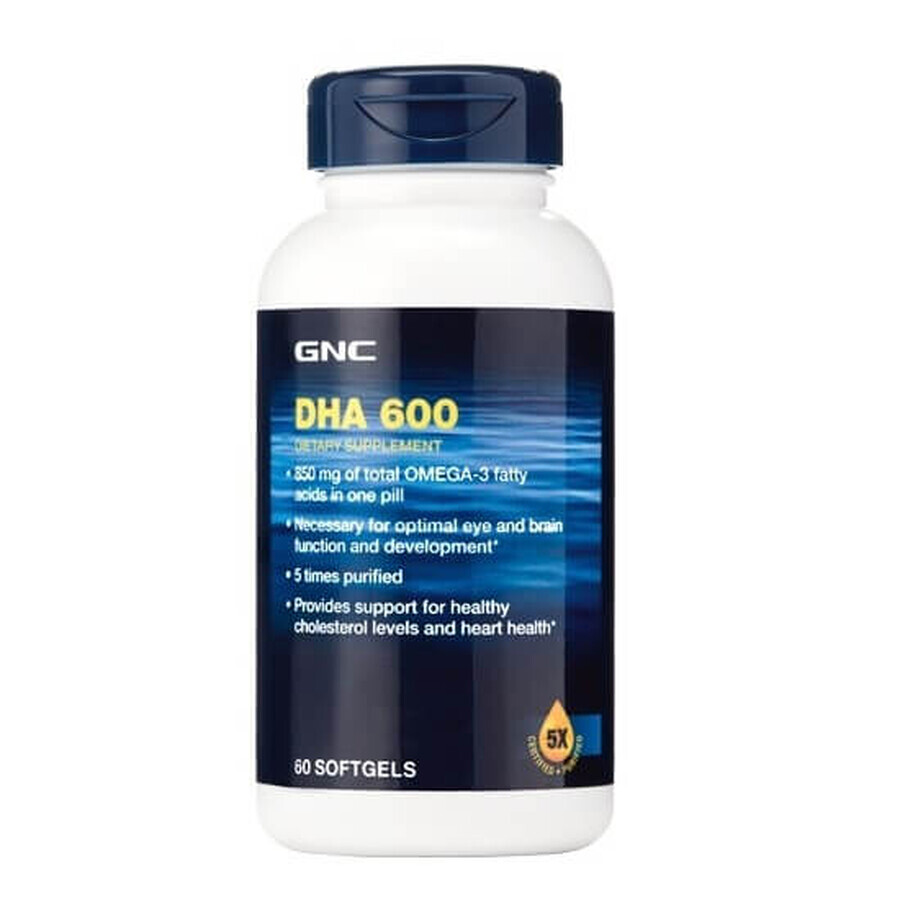 DHA 600 mg, 60 cápsulas, GNC