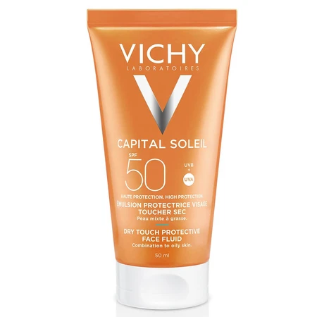 Vichy Capital Soleil Emulsion SPF 50 Dry Effect Anti-Shine 50ml: ceny i cechy