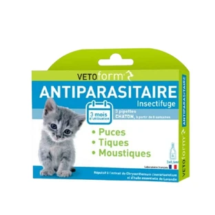 Vetoform Gattino Pipette per il controllo dei parassiti 3x0.6ml