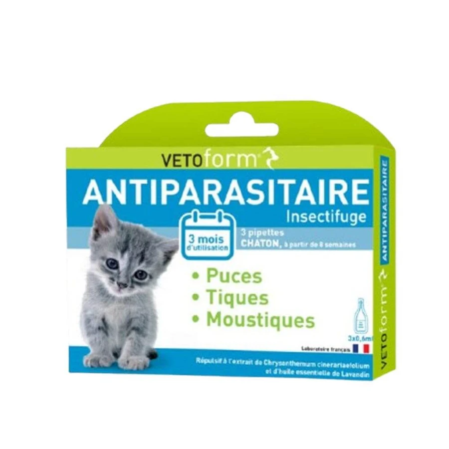Vetoform Gattino Pipette per il controllo dei parassiti 3x0.6ml