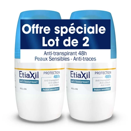 Etiaxil Antiperspirant Deodorant Roll-On 48h Protect Moderate Breathability Sensitive Skin 2x50ml