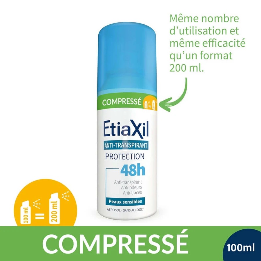 Etiaxil Anti-Transpirant Compressed Deodorant 48h Protect Sensitive Skin 2x100ml