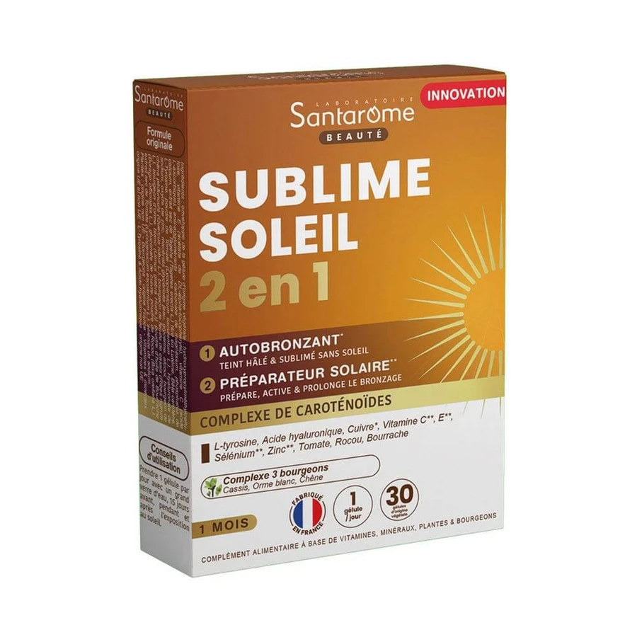 Santarome Sublime Soleil 2en1 Sublime Sole 2in1 30 Santarome Sole 2in1 Self Tanning Tablets and Sun Preparer Self Tanning and Sun Protection 30 Tablets