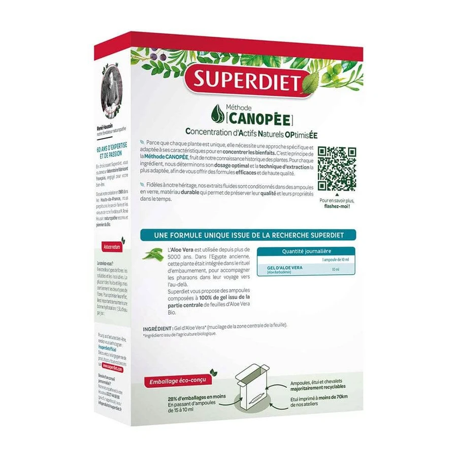 Superdieet Aloë Vera Bio Slijm 10 Injectieflacons 15ml