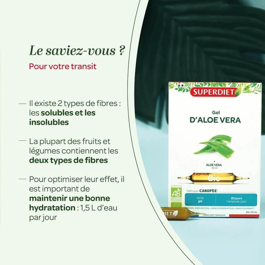 Superdieet Aloë Vera Bio Slijm 10 Injectieflacons 15ml