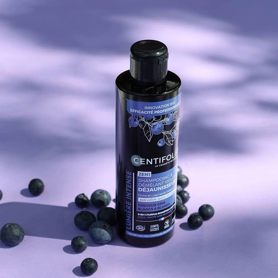 Centifolia Shampooing & Demelant Violet Dejaunisseur Cheveux Gris, Blancs & Blonds Bio 200ml