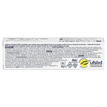 Fixodent Pro Complete Complete Prothesenhaftcreme Neutrale Pflege 47g