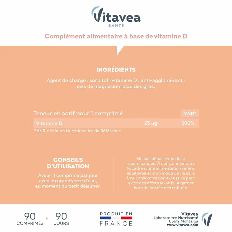 Vitavea Santé Vitaminas D 500% VRN 2x90 comprimidos