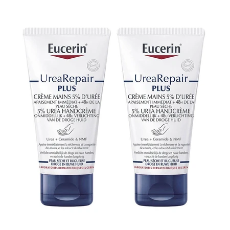 Eucerin UreaRepair Plus Crema de Manos 5% Urea Piel Seca y Dañada 2x75ml