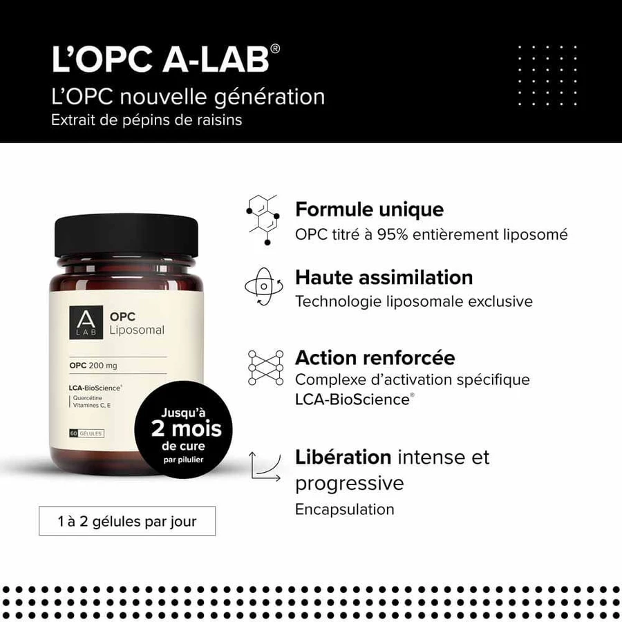 A-LAB OPC Uva Liposomal 200mg Circulación antioxidante Piel 60 cápsulas