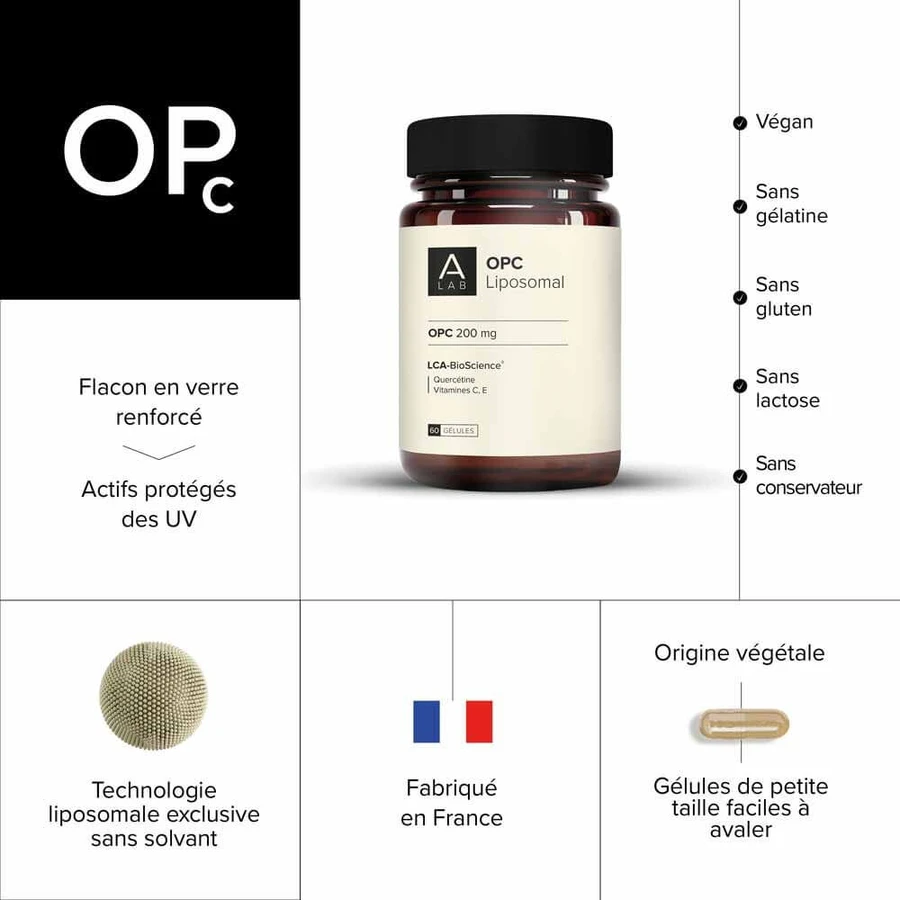 A-LAB OPC Uva Liposomal 200mg Circulación antioxidante Piel 60 cápsulas