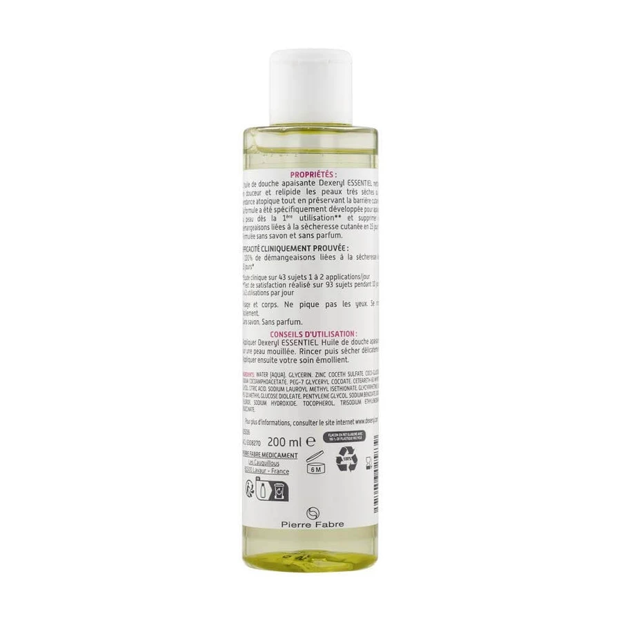 Dexeryl Olio doccia lenitivo per una detersione delicata Pelle molto secca o soggetta ad atopia 200 ml