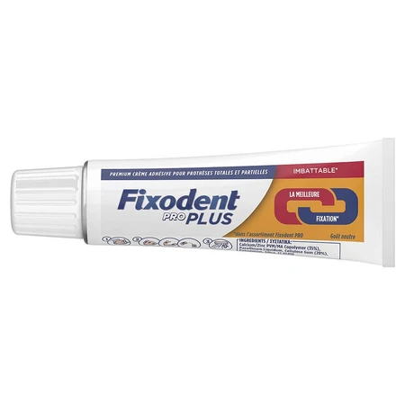 Fixodent Pro plus Crema adhesiva para prótesis dentales Fijación fuerte 40g