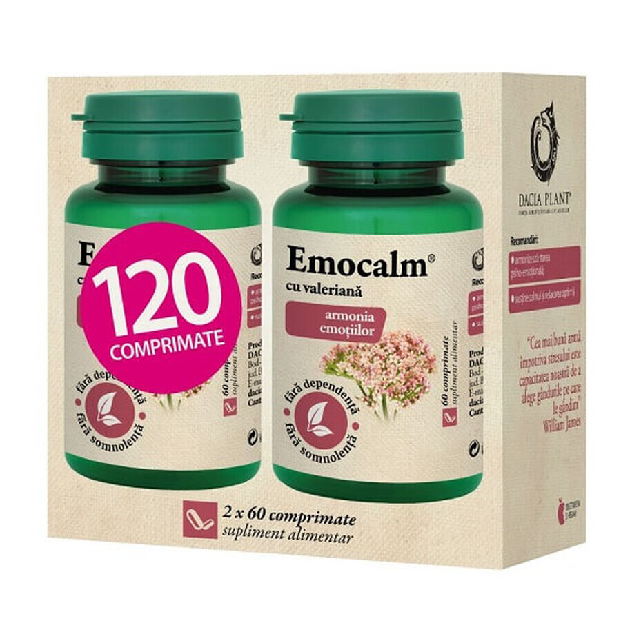 Emocalm met valeriaan, 120 tabletten, Dacia Plant