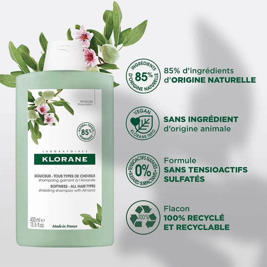 Klorane Mandel Stärkendes Shampoo für alle Haartypen 400ml