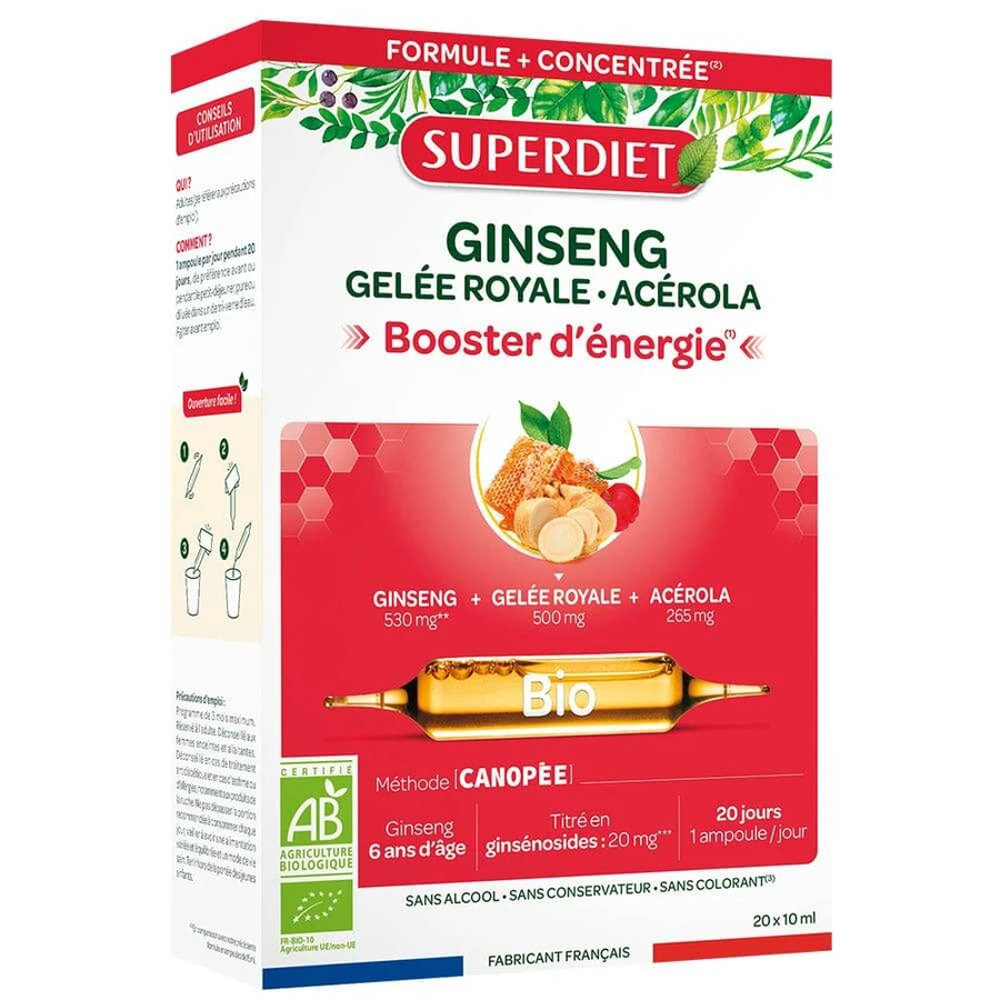 Superdiet Ginseng Royale Acerola Potenciador de Energía Ecológico 20x10ml
