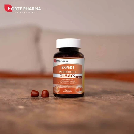 Forté Pharma Expert AutoBronz Samoopalacz Samoopalacze 60 kropli gumy do żucia: ceny i cechy