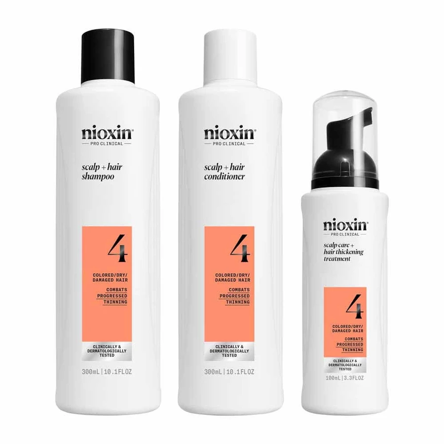 Nioxin System 4 Kit para cabellos coloreados/secos/dañados y pérdida avanzada 700ml