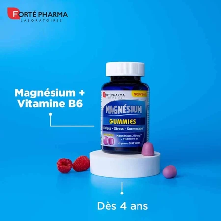 Forté Pharma Magneziu aromă de zmeură fără zahăr 45 Gummies