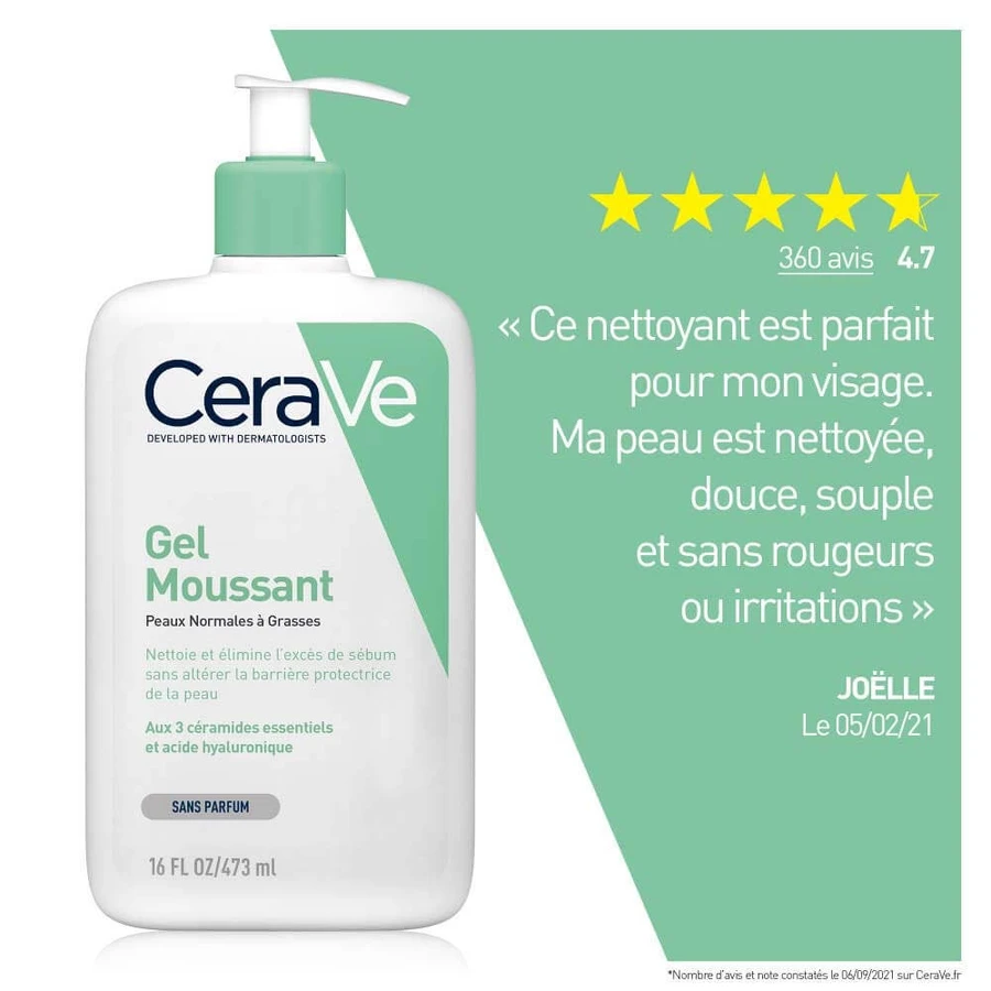 Cerave Gel Limpiador Facial para Piel Normal a Grasa 473ml