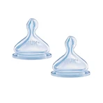 Nuk First Choice Tetinas fisiológicas ventiladas de silicona transparente Air System 6 meses Plus Pack de 2