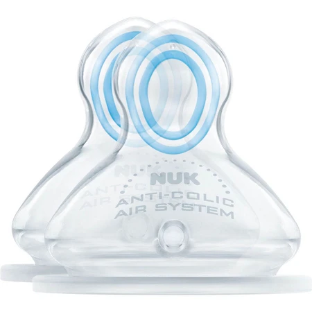Nuk First Choice Tetinas fisiológicas ventiladas de silicona transparente Air System 6 meses Plus Pack de 2