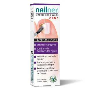 Nailner Lac de unghii 2în1 cu perie și efect lucios 5ml