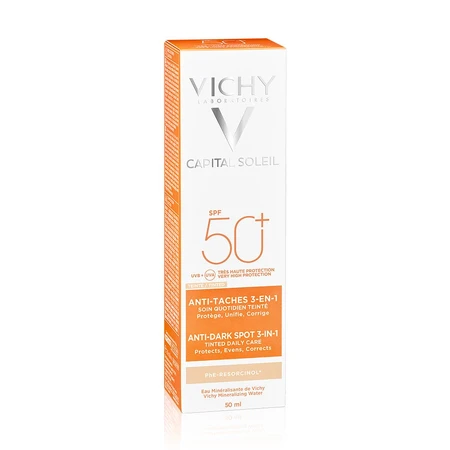 Vichy Ideal Soleil 3 în 1 Anti-Macchia Tratament protecție foarte ridicată Spf50+ 50ml