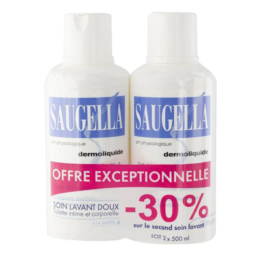 Saugella Dermoliquid Intimate Hygiene Cleanser 2x500ml