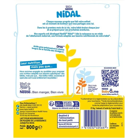 Nestlé Nidal Mleko w proszku 1 0-6 miesięcy 800g: ceny i cechy