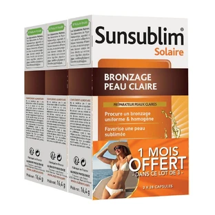 Nutreov Sunsublim preparat de bronzat pentru piele albă 3x28 capsule