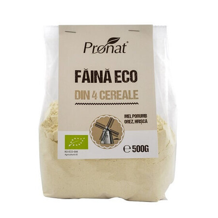 Harina ecológica de 4 cereales, 500 gr, Pronat