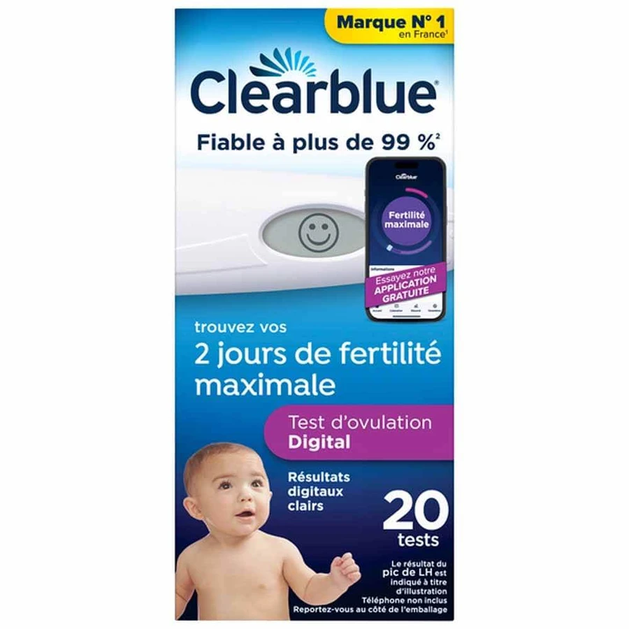 Test digital de ovulación Clearblue 20 varillas de prueba