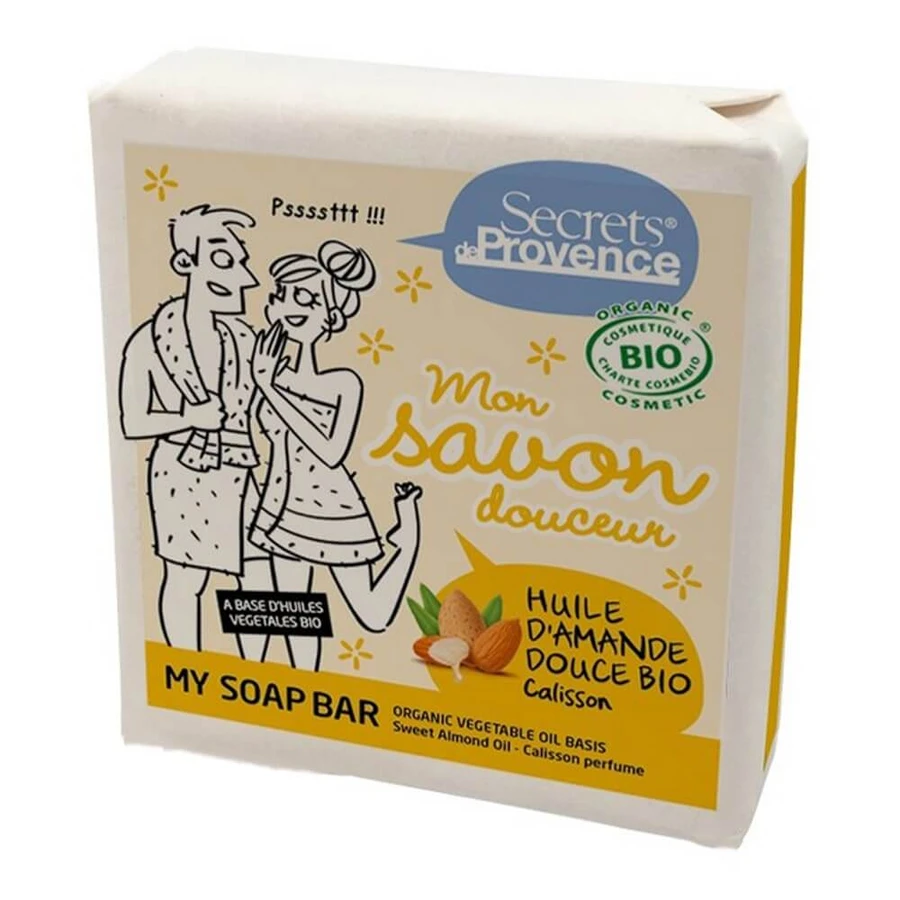 Secrets de Provence Sweet Almond Oil Soap Scented with Calisson Fragrance 100g