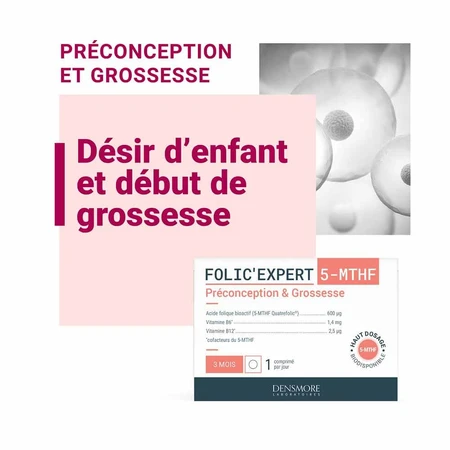 Densmore Folic'expert ácido fólico (5-MTHF) preconcepción y embarazo 90 comprimidos