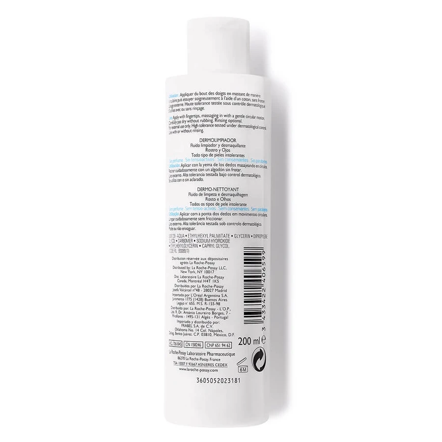 La Roche-Posay Toleriane Dermo-detergente Desmaquillante Pieles sensibles, secas e intolerantes Dermo nettoyant peaux sensibles