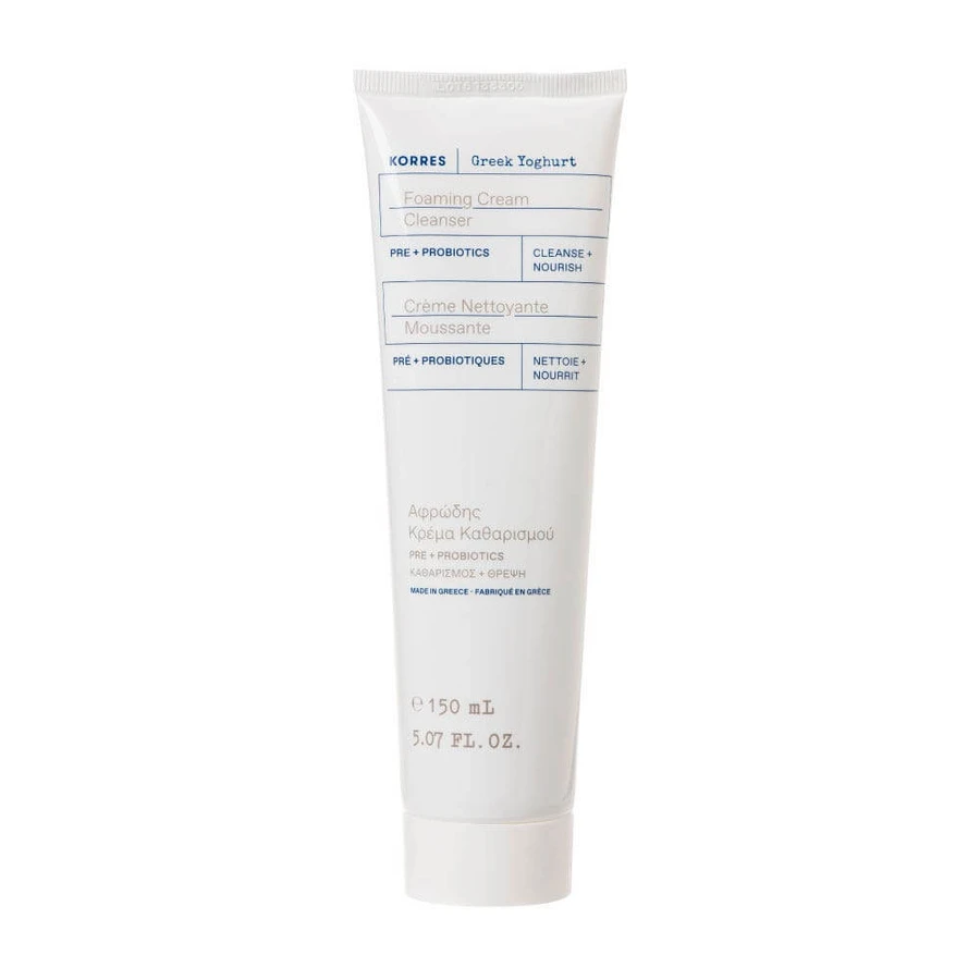 Korres Greek Yoghurt & Probiotics Cremă spumantă de curățare cu probiotice 150 ml