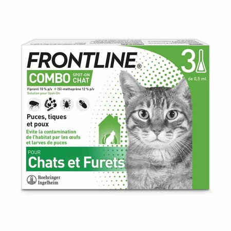 Frontline Combo Spot-on dla kotów i fretek 3 pipety po 0,5 ml: ceny i cechy