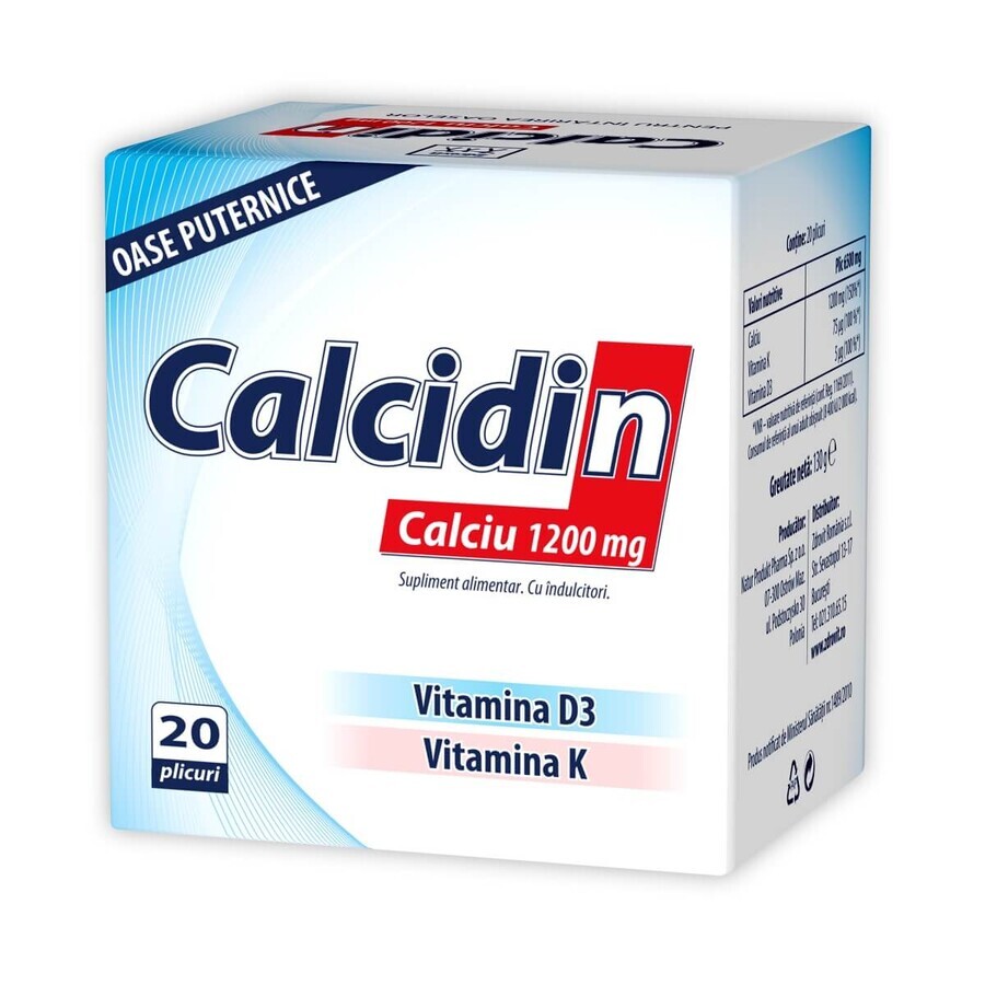 Calcidin, Calcio 1200mg, 20 bustine, Schiacciato