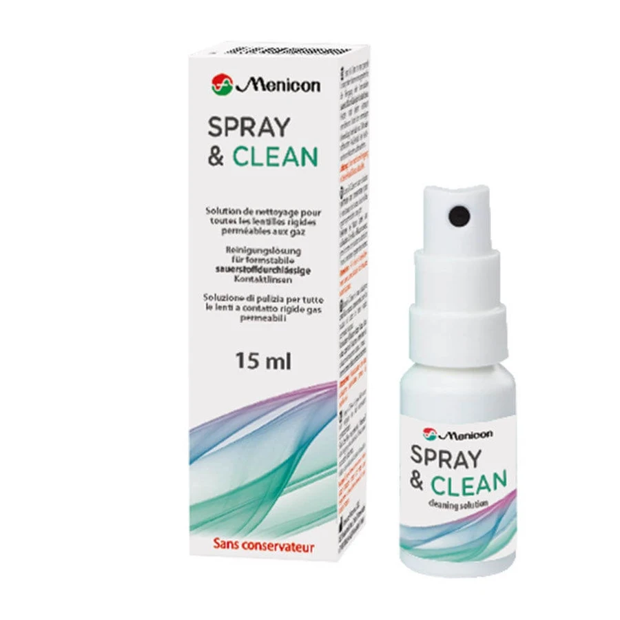 Menicon Spray & Clean Reinigingsoplossing voor harde permeabele lenzen 15ml