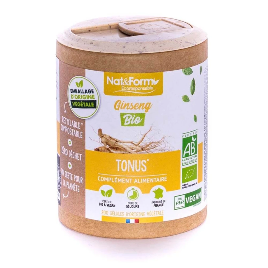 Nat&Form GINSENG BIO 200 Gélules