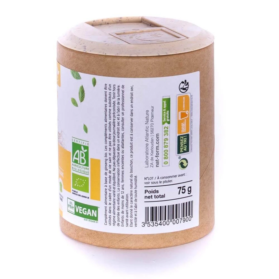Nat&Form GINSENG BIO 200 Gélules