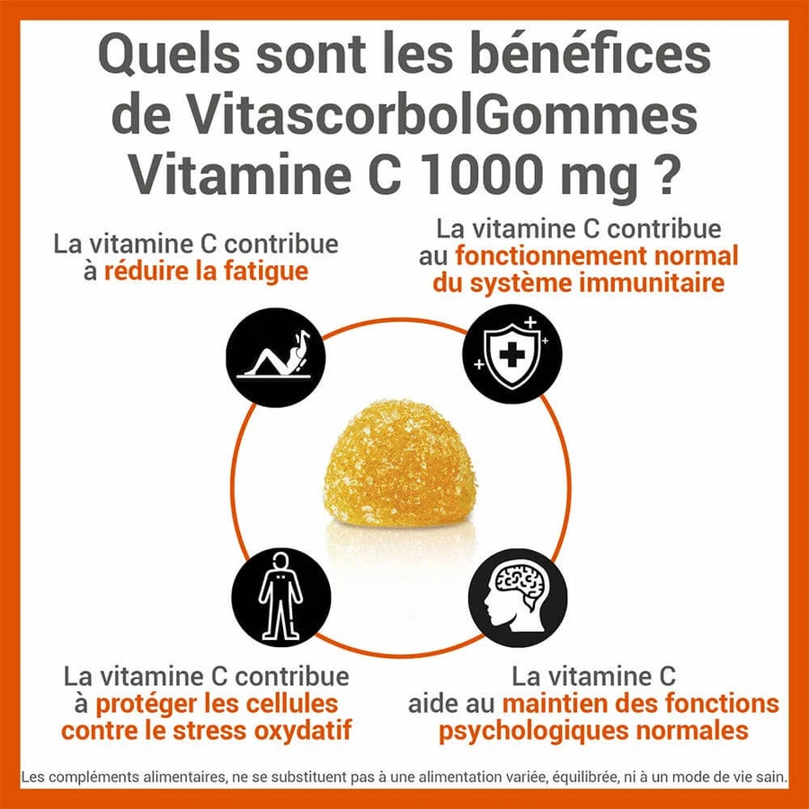 Vitascorbol Vitaminen C 1000mg 30 kauwgom