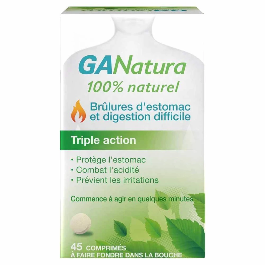 GaNatura Brandend maagzuur en spijsvertering Triple Action 45 tabletten