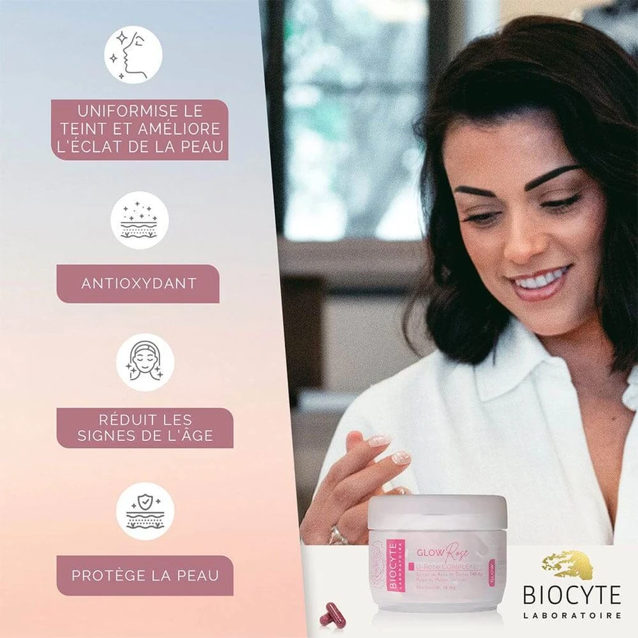 Biocyte Glow Rose Eclat & Radiance 60 gélules