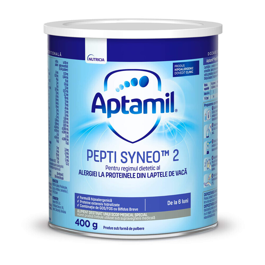 Pepti Syneo 2 leche maternizada, 6-12 meses, 400 g, Aptamil