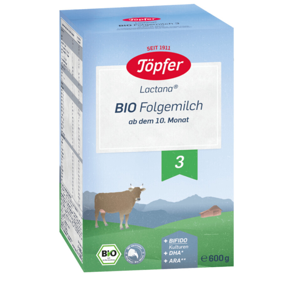 Bio 3 Lactana Milchpulver Formel, +10 Monate, 600 gr, Topfer Bewertungen