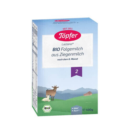 Bio-Ziegenmilchpulver Formel 2, 400 gr, Topfer