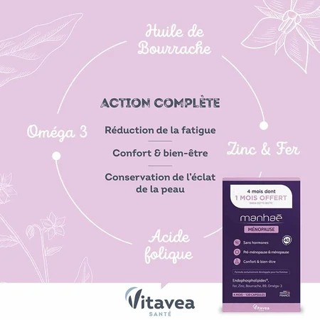 Menopauză fără hormoni Manhaé, 120 capsule, Laboratoires Nutrisanté