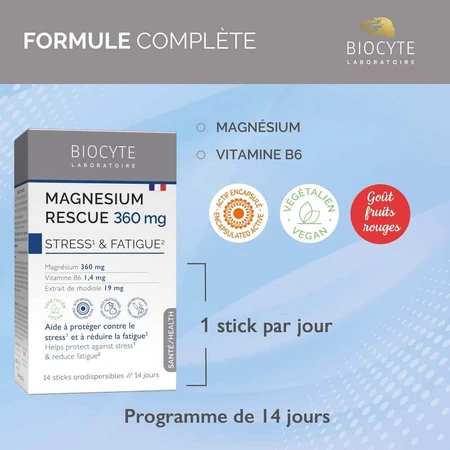 Biocyte Magnesium Rescue 360mg Stres Et Oboseală 14 Sticks